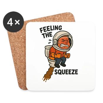 toilet bowel movement toilet funny astronaut kids - Coasters (set of 4) - white - Front