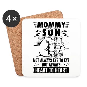 Mommy and son always heart to heart - Untersetzer (4er-Set) - Weiß - Vorne