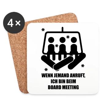 snowboard - Dessous de verre (lot de 4) - blanc - Devant