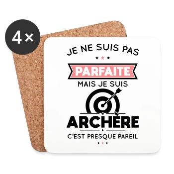 Je ne suis pas parfaite mais je suis archère - Dessous de verre (lot de 4) - blanc - Devant