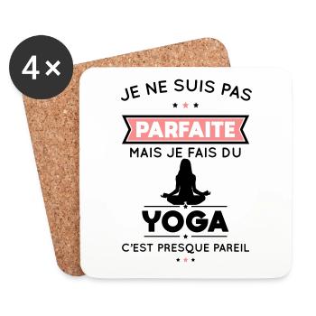 Je ne suis pas parfaite mais je fais du yoga - Dessous de verre (lot de 4) - blanc - Devant