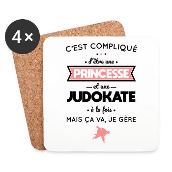 Compliqué d'être une princesse et une judokate - Dessous de verre (lot de 4) - blanc - Devant