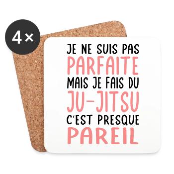 Je ne suis pas parfaite mais je fais du ju-jitsu - Dessous de verre (lot de 4) - blanc - Devant