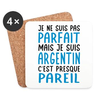 Je ne suis pas parfait mais je suis Argentin - Dessous de verre (lot de 4) - blanc - Devant