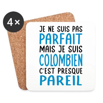 Je ne suis pas parfait mais je suis Colombien - Dessous de verre (lot de 4) - blanc - Devant