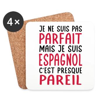 Je ne suis pas parfait mais je suis Espagnol - Dessous de verre (lot de 4) - blanc - Devant