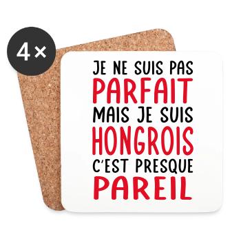 Je ne suis pas parfait mais je suis Hongrois - Dessous de verre (lot de 4) - blanc - Devant