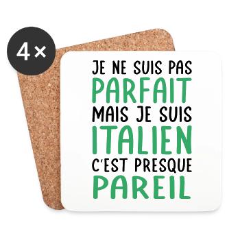 Je ne suis pas parfait mais je suis Italien - Dessous de verre (lot de 4) - blanc - Devant