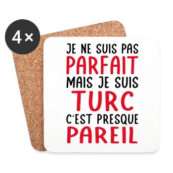 Je ne suis pas parfait mais je suis Turc - Dessous de verre (lot de 4) - blanc - Devant