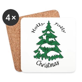 Holly Jolly Christmas - Coasters (set of 4) - white - Front