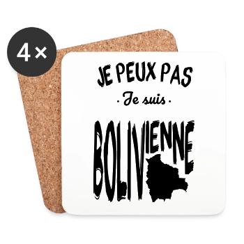 Je peux pas je suis Bolivienne - Dessous de verre (lot de 4) - blanc - Devant