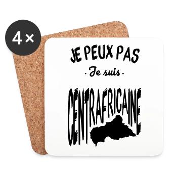 Je peux pas je suis Centrafricaine - Dessous de verre (lot de 4) - blanc - Devant