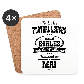 Footballeuses égales meilleures naissent en Mai - Dessous de verre (lot de 4) - blanc - Devant