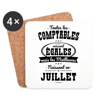 Comptables égales meilleures naissent en Juillet - Dessous de verre (lot de 4) - blanc - Devant