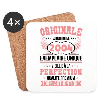 Anniversaire 20 ans - Originale - 2004 - Dessous de verre (lot de 4) - blanc - Devant