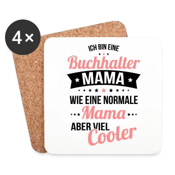 Accountant mom like a normal mom much cooler - Coasters (set of 4) - white - Front