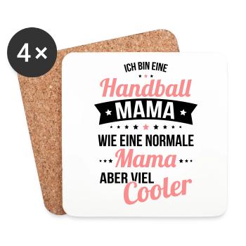 Handball Mama wie eine normale Mama viel cooler - Untersetzer (4er-Set) - Weiß - Vorne