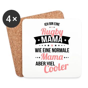 Rugby Mama wie eine normale Mama aber viel cooler - Untersetzer (4er-Set) - Weiß - Vorne