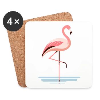 Flamingo in the water - Coasters (set of 4) - white - Front