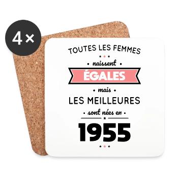 70th birthday - Best were born in 1955 - Coasters (set of 4) - white - Front