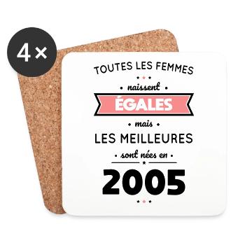 20 Year Anniversary - Best Born in 2005 - Coasters (set of 4) - white - Front