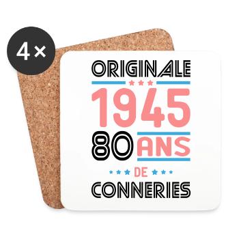 80th Birthday - Original 1945 - - Coasters (set of 4) - white - Front