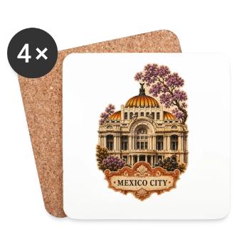 Mexico City Bellas Artes Art - Untersetzer (4er-Set) - Weiß - Vorne