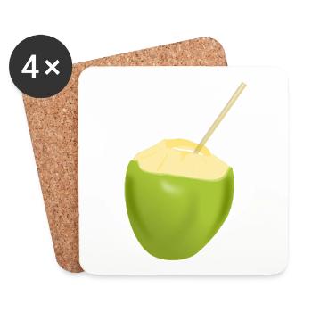 lait de coco - Dessous de verre (lot de 4) - blanc - Devant