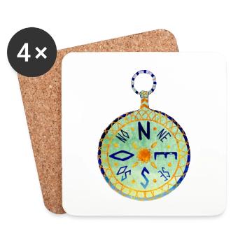 Compass - Coasters (set of 4) - white - Front