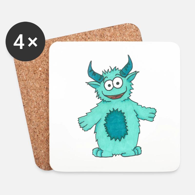Benty Monster - Untersetzer (4er-Set) - Weiß