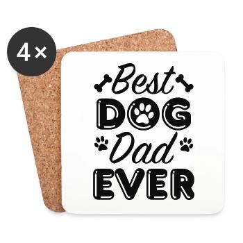 Best Dog Dad Ever - Untersetzer (4er-Set) - Weiß - Vorne