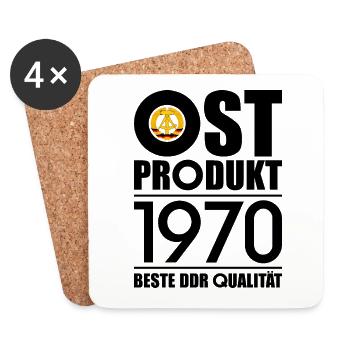 56. GEBURTSTAG OSSI OSTPRODUKT 1970 DDR - Untersetzer (4er-Set) - Weiß - Vorne