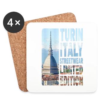Turin Torino Italien Stadt Skyline Heimat Liebe - Untersetzer (4er-Set) - Weiß - Vorne