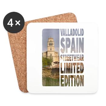 Valladolid Spain City Skyline Home Love - Coasters (set of 4) - white - Front