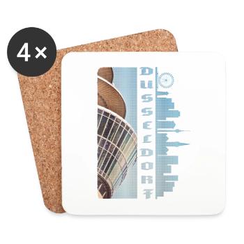 Düsseldorf Allemagne City Skyline Home Love - Dessous de verre (lot de 4) - blanc - Devant