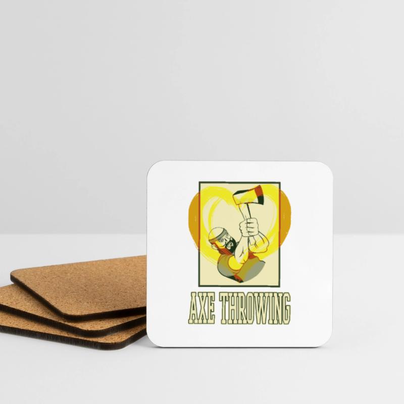 Axe Throwing Axe Throwing Axe Throwing Sport Double Axe Coasters (set of 4)