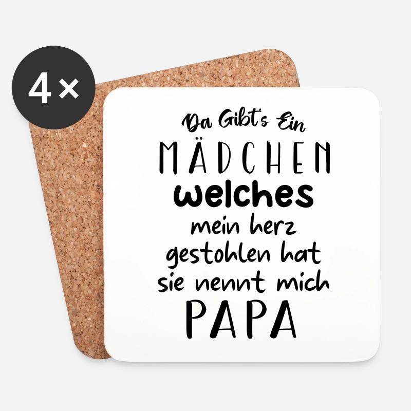 da gibt's ein madchen welches mein herz gestohlen - Untersetzer (4er-Set) - Weiß