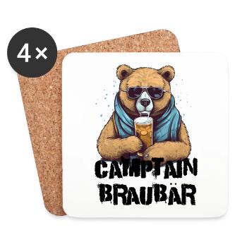 Camptain Braubär - Hurricane Camp 2023 - Untersetzer (4er-Set) - Weiß - Vorne