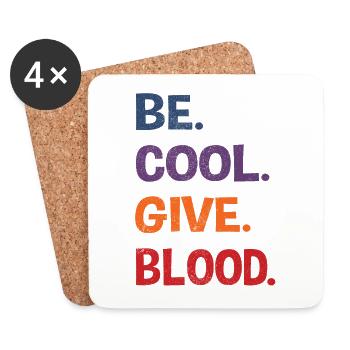 Be cool, give Blood! Vintage - Coasters (set of 4) - white - Front