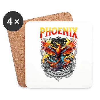 Phönix Phoenix Feuer Flammen Vogel Mythologie - Untersetzer (4er-Set) - Weiß - Vorne