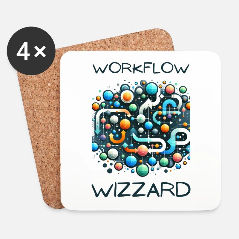 Workflow-Wizzard - Untersetzer (4er-Set) - Weiß