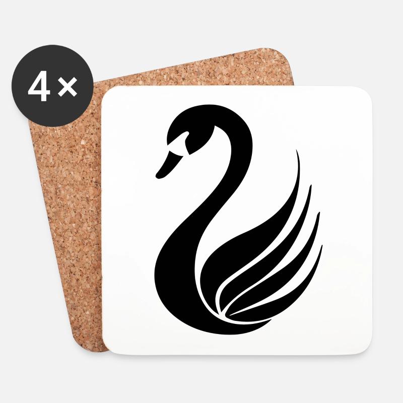 Schwan Schwäne - Untersetzer (4er-Set) - Weiß