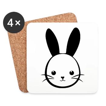 Rabbit Rabbit - Coasters (set of 4) - white - Front