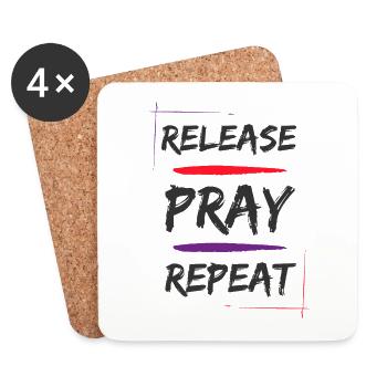 Release Pray Repeat - Untersetzer (4er-Set) - Weiß - Vorne