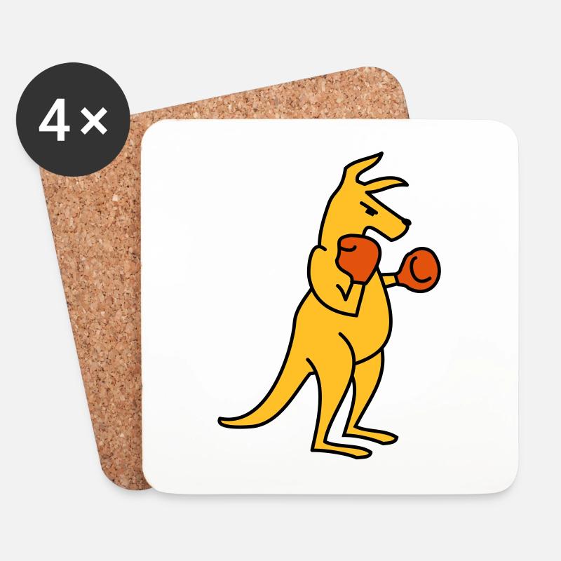 boxing kangaroo - Untersetzer (4er-Set) - Weiß