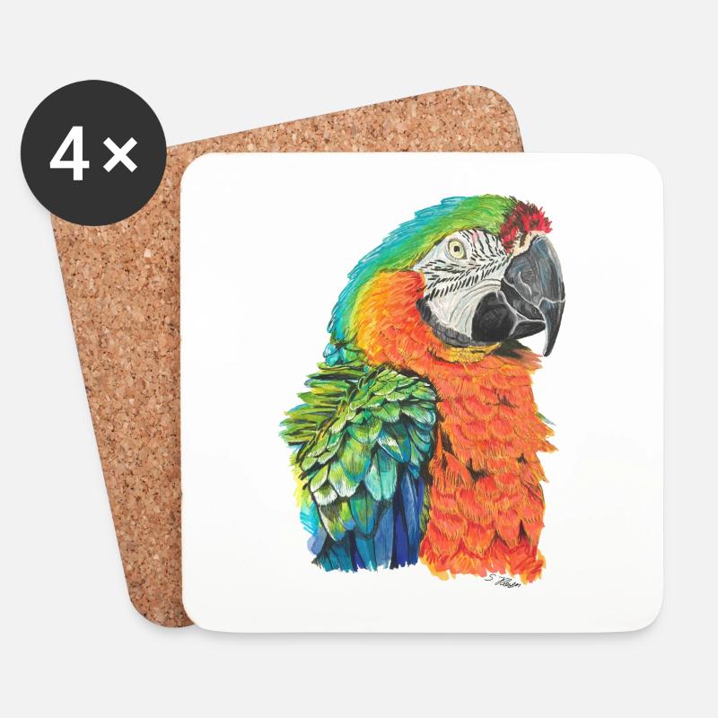 Papagei Ara macaw Paradiesvogel - Untersetzer (4er-Set) - Weiß