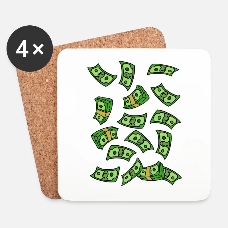 Geld Bargeld - Untersetzer (4er-Set) - Weiß