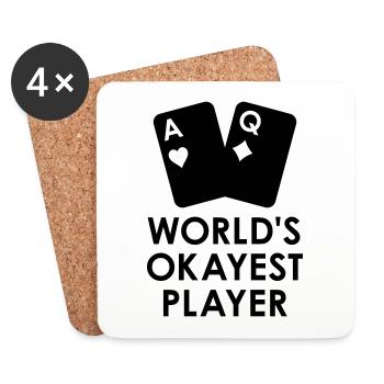 Le joueur le plus correct du monde (deux cartes à jouer) - Dessous de verre (lot de 4) - blanc - Devant