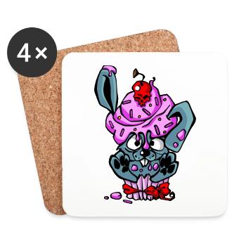 Rabbit cake - Coasters (set of 4) - white - Front
