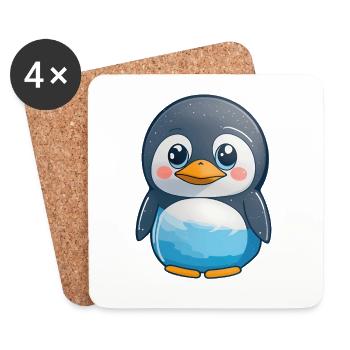 Total niedlicher Pinguin - Untersetzer (4er-Set) - Weiß - Vorne